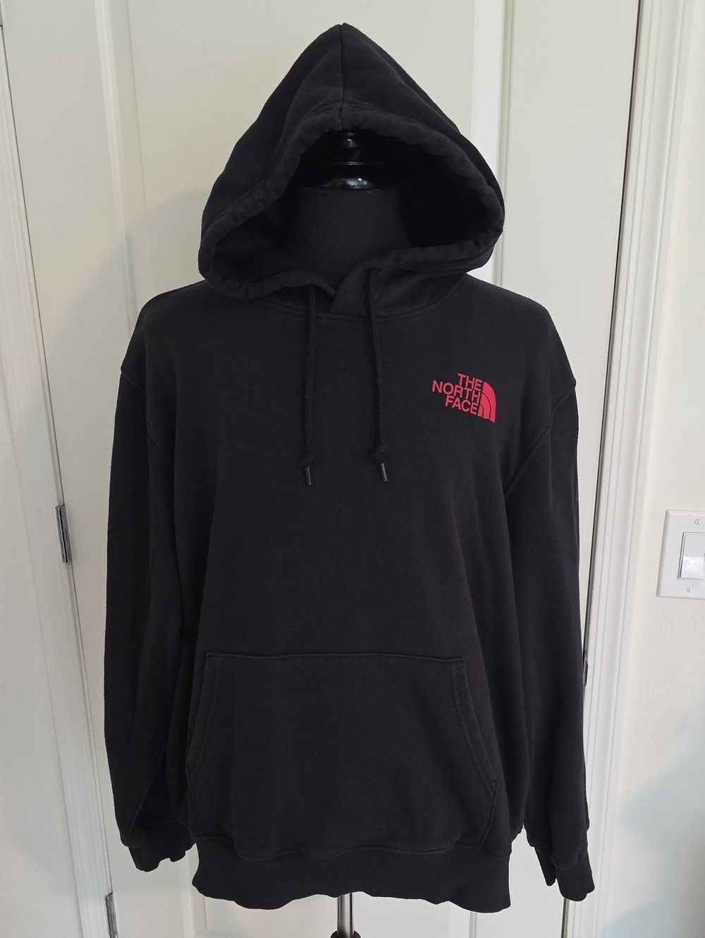 The North Face Black Hoodie with Red Logo
